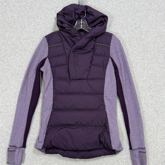 Lululemon Fluff Off Pullover 800 Fill Goose Down Jacket Size 6 Puffer Hoodie - Picture 1 of 16